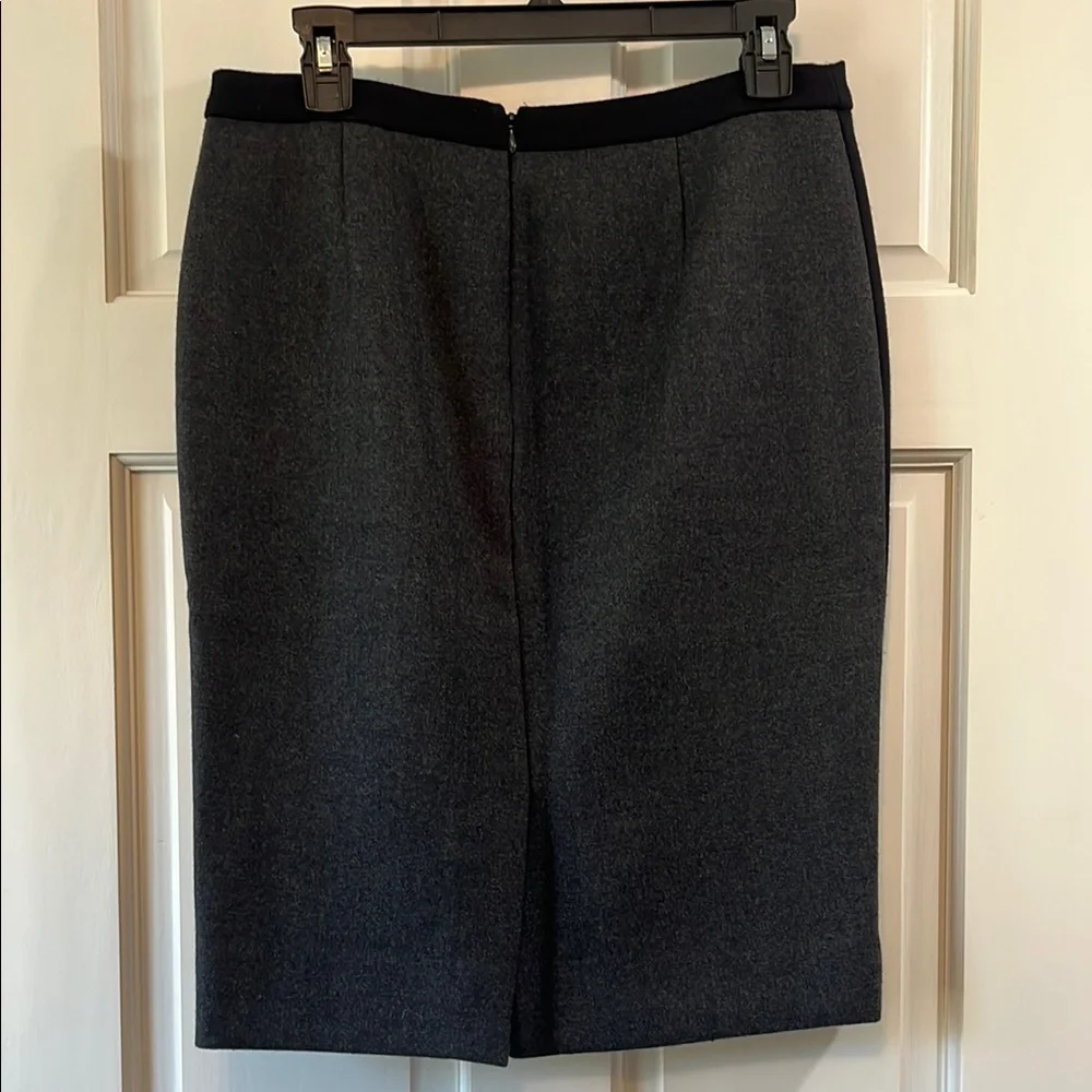 J. Crew No. 2 Pencil Gray Black Knee-Length Wool Skirt - Size 4